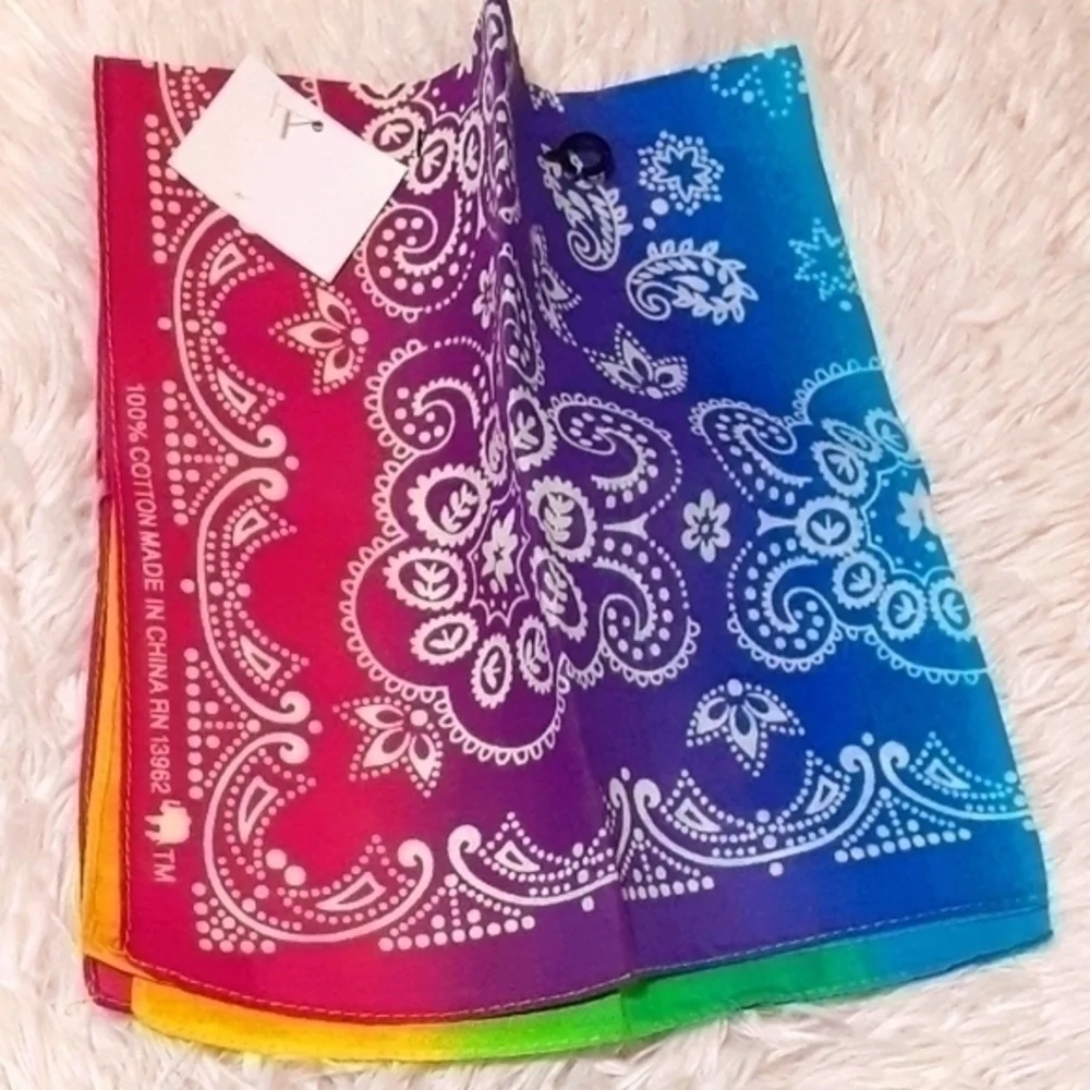 Classic Paisley Print Sherbert Tie-Dyed Bandana